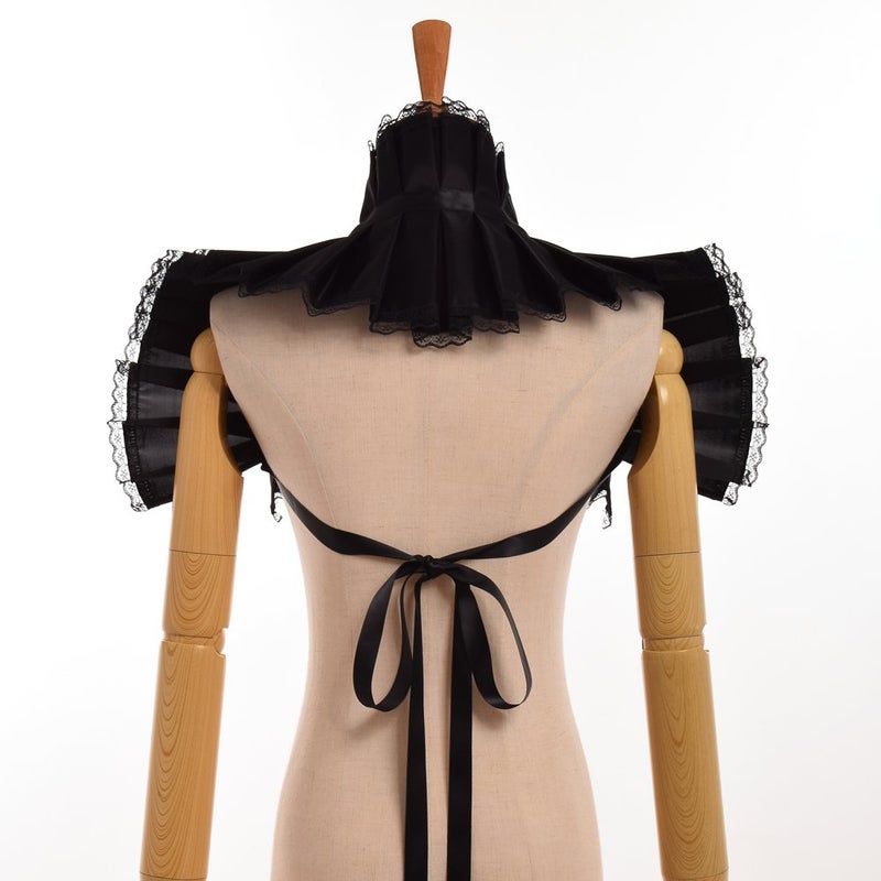 GRACEART Victorian Ruffled Bolero Collar (Style-1 Black) - Image 3